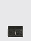 niki chevron leather card holder with ysl monogram
