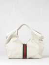 giglio double handle shoulder bag in striped gg jacquard