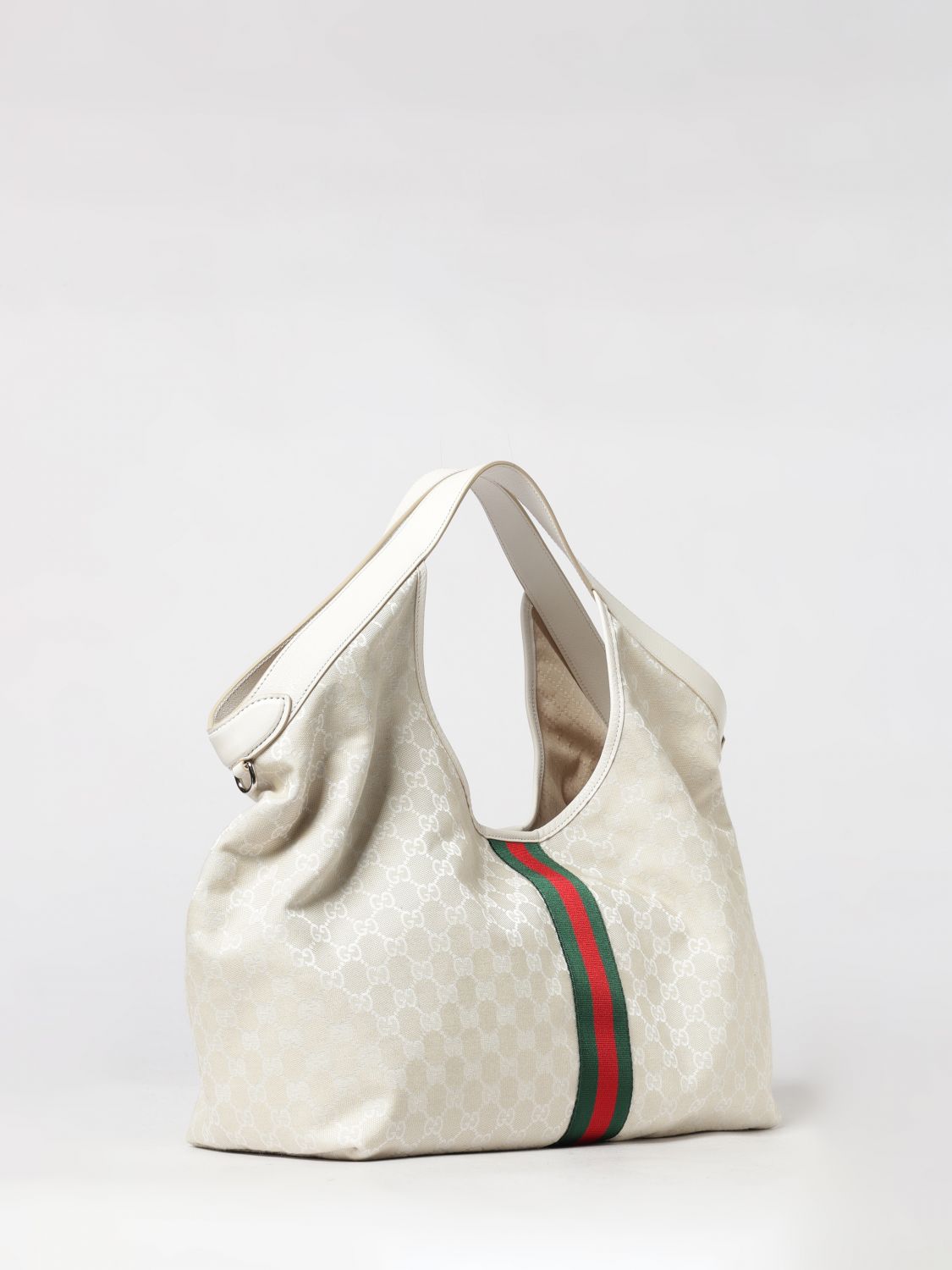 giglio double handle shoulder bag in striped gg jacquard
