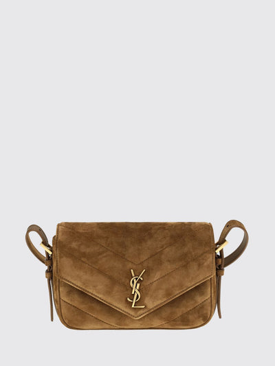loulou mini bag in quilted suede