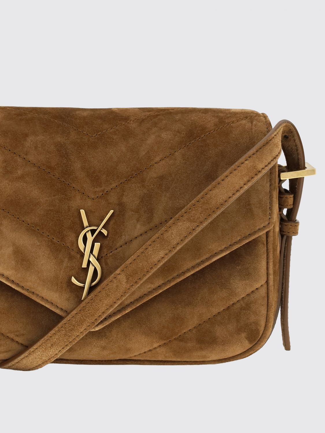 loulou mini bag in quilted suede