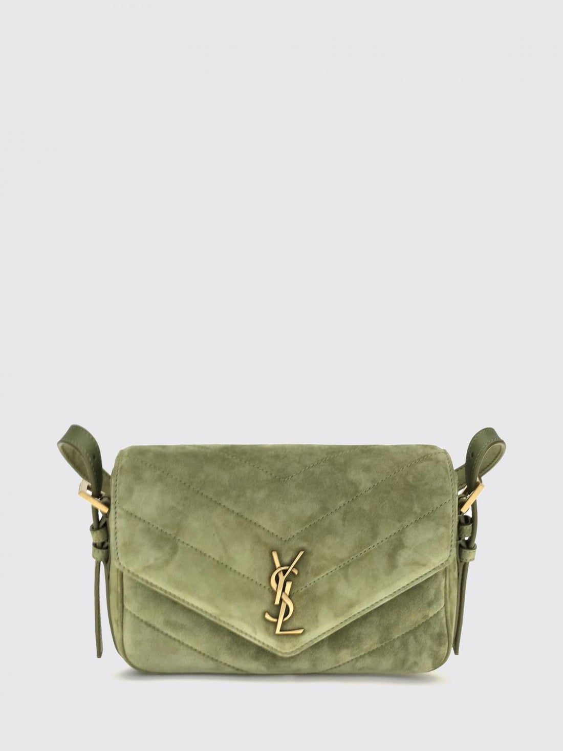 SAINT LAURENT OS loulou mini bag in quilted suede