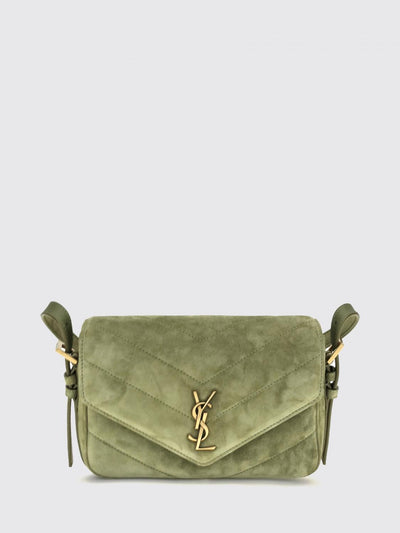 loulou mini bag in quilted suede