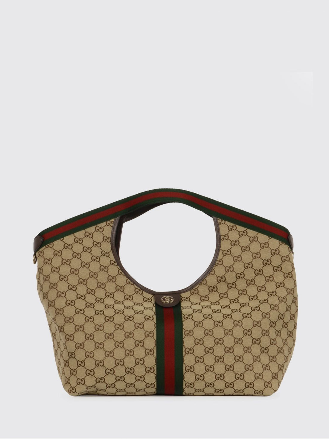 GUCCI OS giglio double handle shoulder bag in gg monogram jacquard