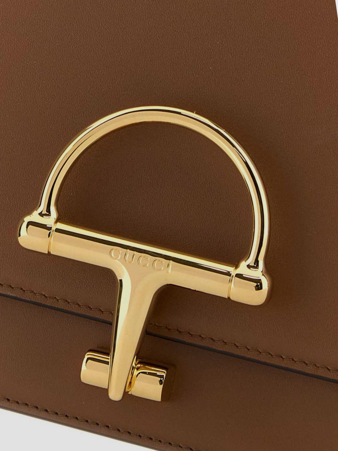 leather mini cross-body bag with horsebit detail