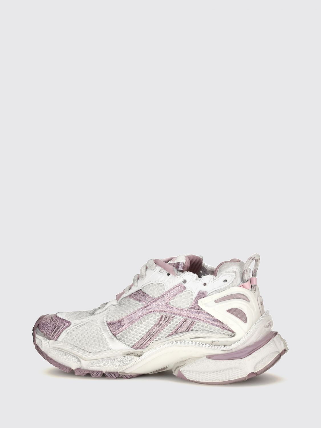 runner distressed-effect mesh and rubber trainers