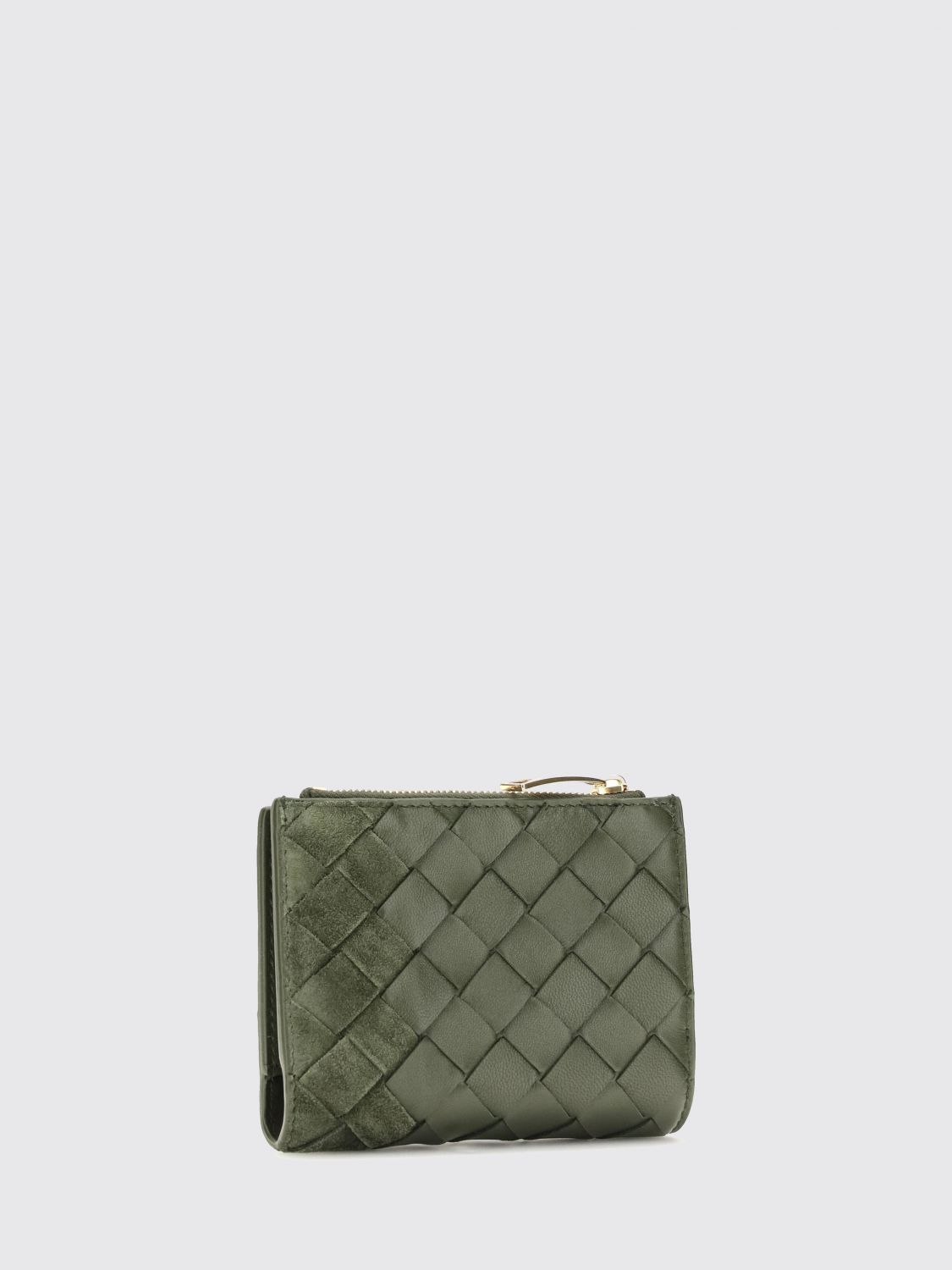 intrecciato calfskin leather wallet