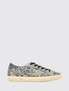 super-star leather sneakers with studs and worn-out effect