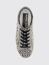 super-star leather sneakers with studs and worn-out effect