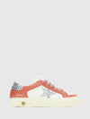 may leather and technical fabric sneakers with glitter logo