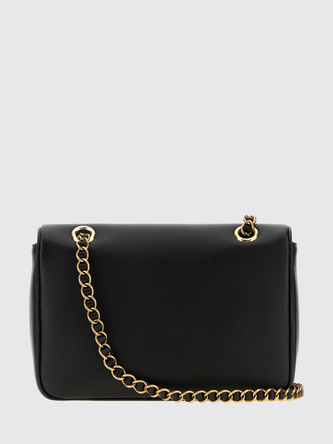 leather shoulder bag with vlogo signature