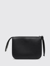 clutch in smooth calfskin with three internal compartments