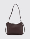 smooth leather shoulder bag with removable handle
