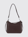 smooth leather shoulder bag with removable handle