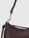 smooth leather shoulder bag with removable handle
