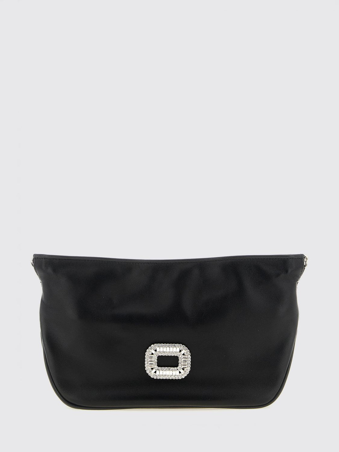 ROGER VIVIER OS pilgrim leather crossbody bag with jewel buckle