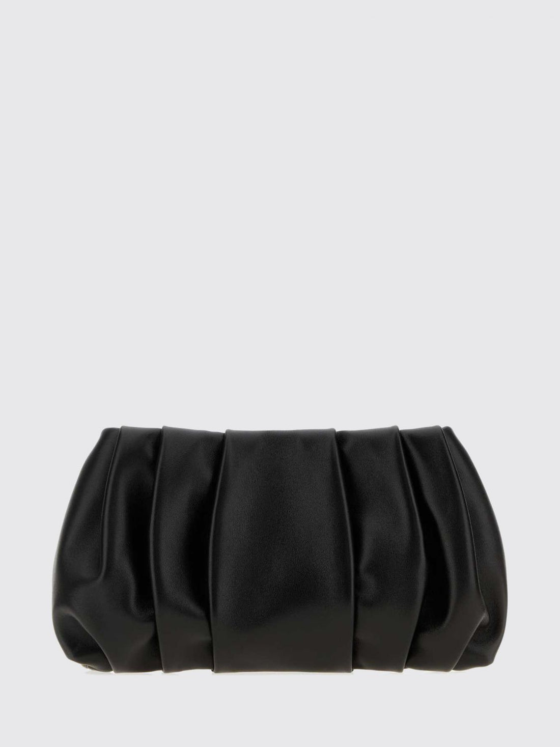 BRUNELLO CUCINELLI OS draped leather clutch with snap closure