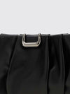 draped leather clutch with snap closure