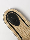 chloé sand striped cotton slide sandals with low heel and logo