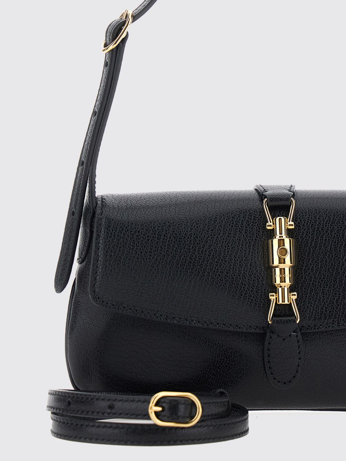 jackie mini leather shoulder bag with removable strap