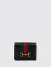 horsebit web trifold calfskin wallet with web detail