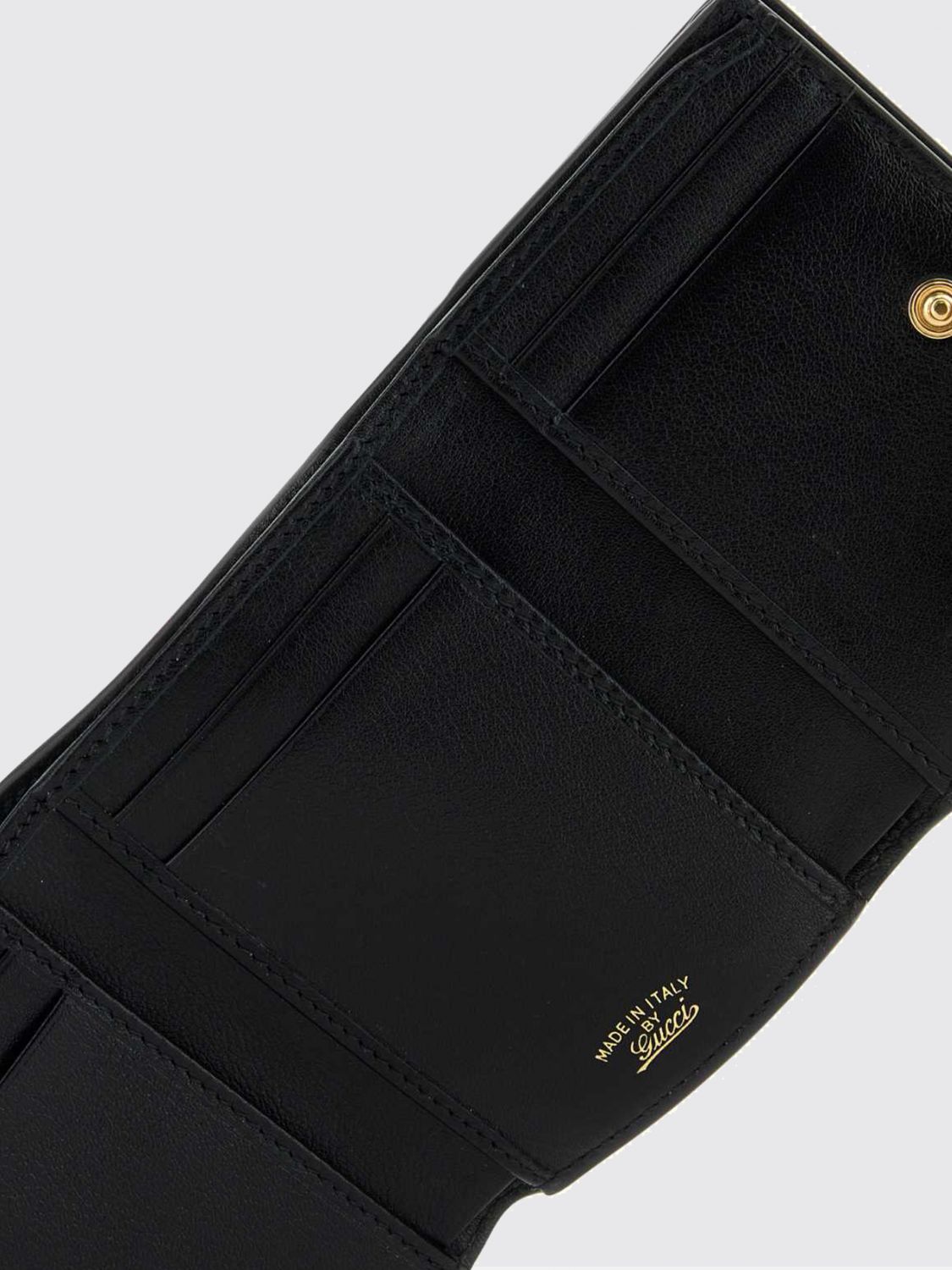horsebit web trifold calfskin wallet with web detail