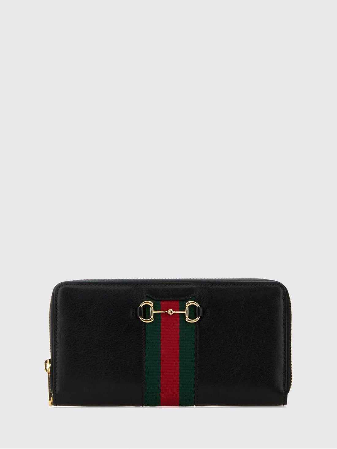 GUCCI OS horsebit web continental calfskin zip wallet