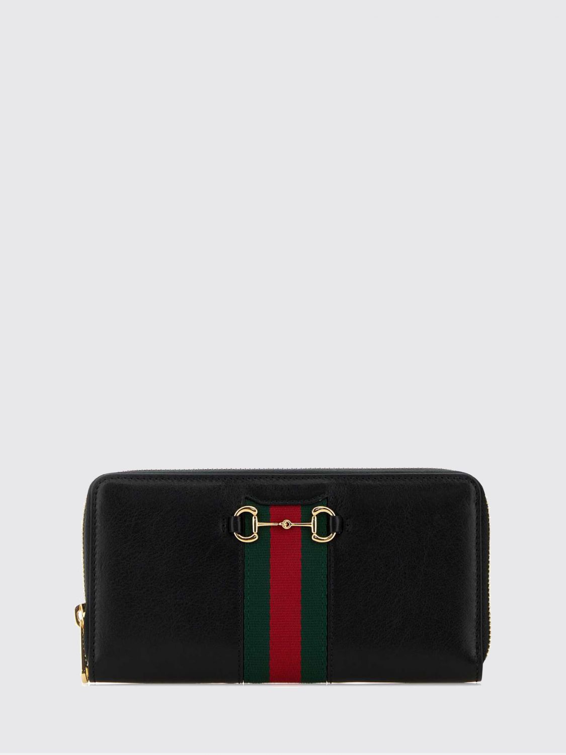 horsebit web continental calfskin zip wallet