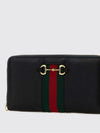horsebit web continental calfskin zip wallet