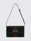 horsebit web mini leather crossbody bag with stripe detail