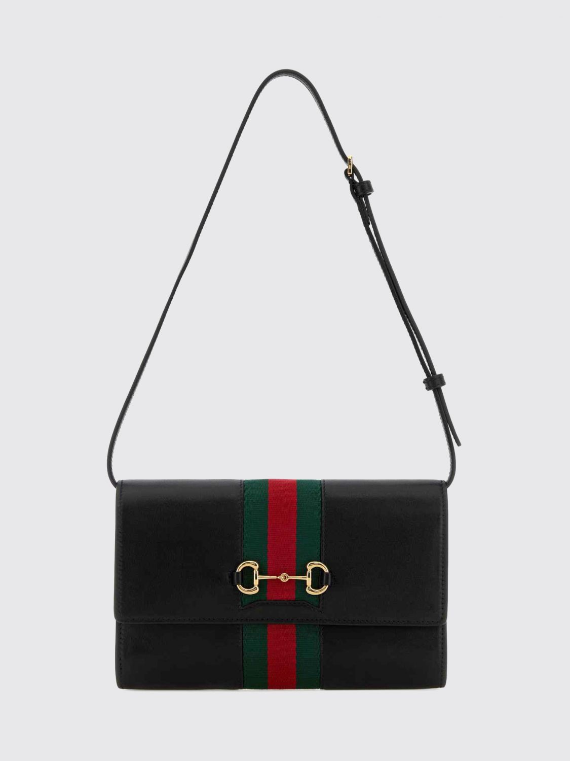 horsebit web mini leather crossbody bag with stripe detail