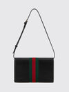 horsebit web mini leather crossbody bag with stripe detail