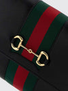 horsebit web mini leather crossbody bag with stripe detail
