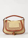 marcie handbag chloé in raffia and calfskin with braided top handle
