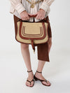 marcie handbag chloé in raffia and calfskin with braided top handle