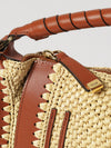 marcie handbag chloé in raffia and calfskin with braided top handle