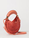 summer banana crochet raffia handbag chloé with embroidered logo