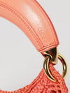summer banana crochet raffia handbag chloé with embroidered logo
