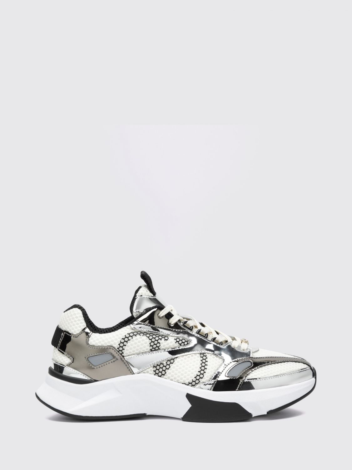 vlogo signature leather and fabric trainers