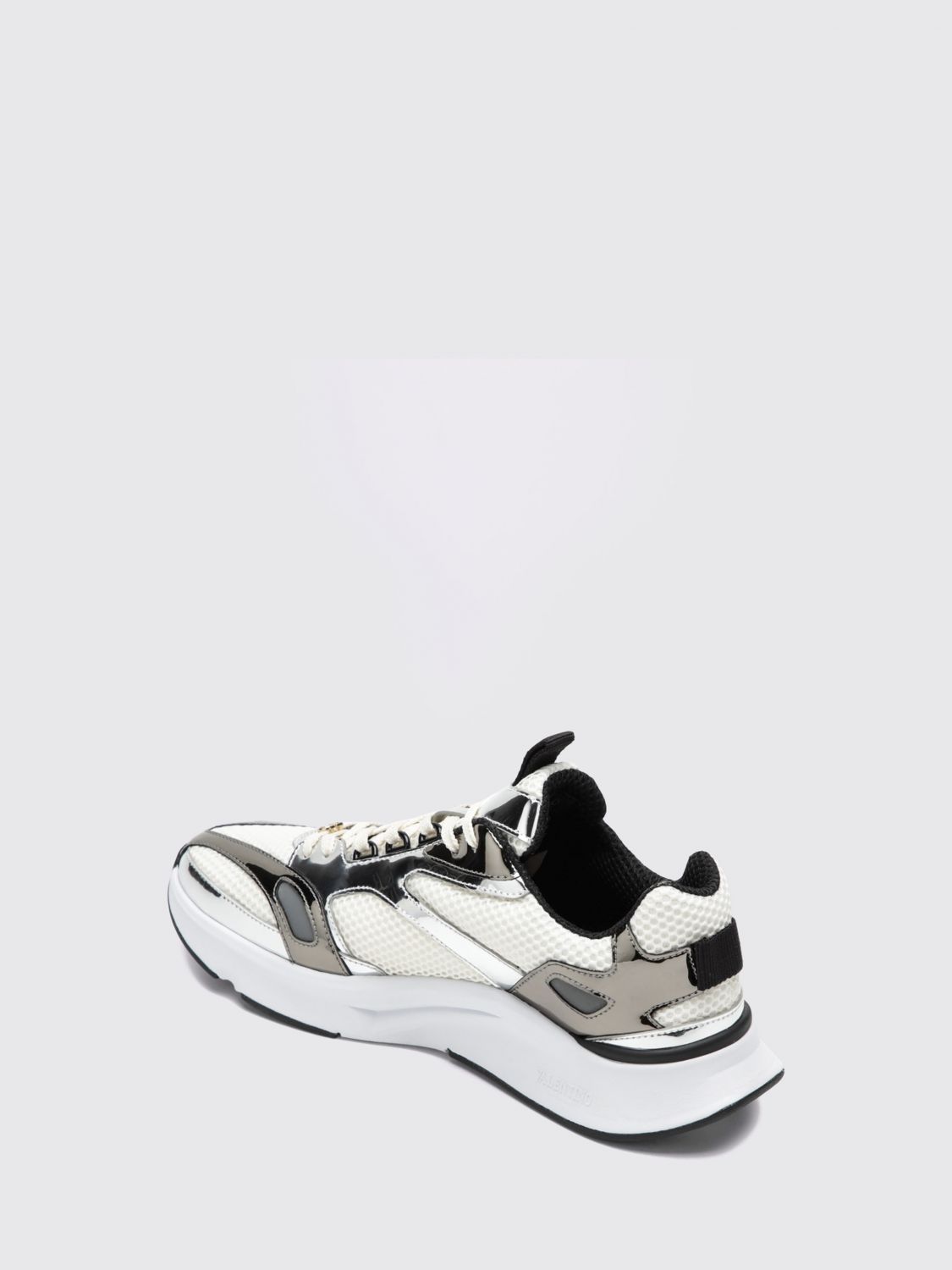 vlogo signature leather and fabric trainers