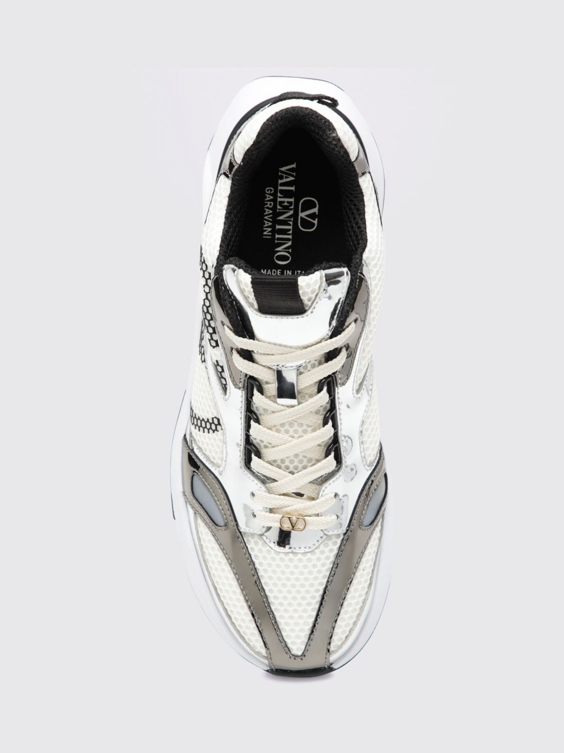 vlogo signature leather and fabric trainers
