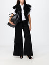 large peekaboo grained calfskin tote bag with twist-lock closure
