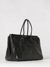 large peekaboo grained calfskin tote bag with twist-lock closure