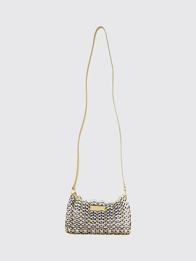 1969 nano mini metal crossbody bag with leather details