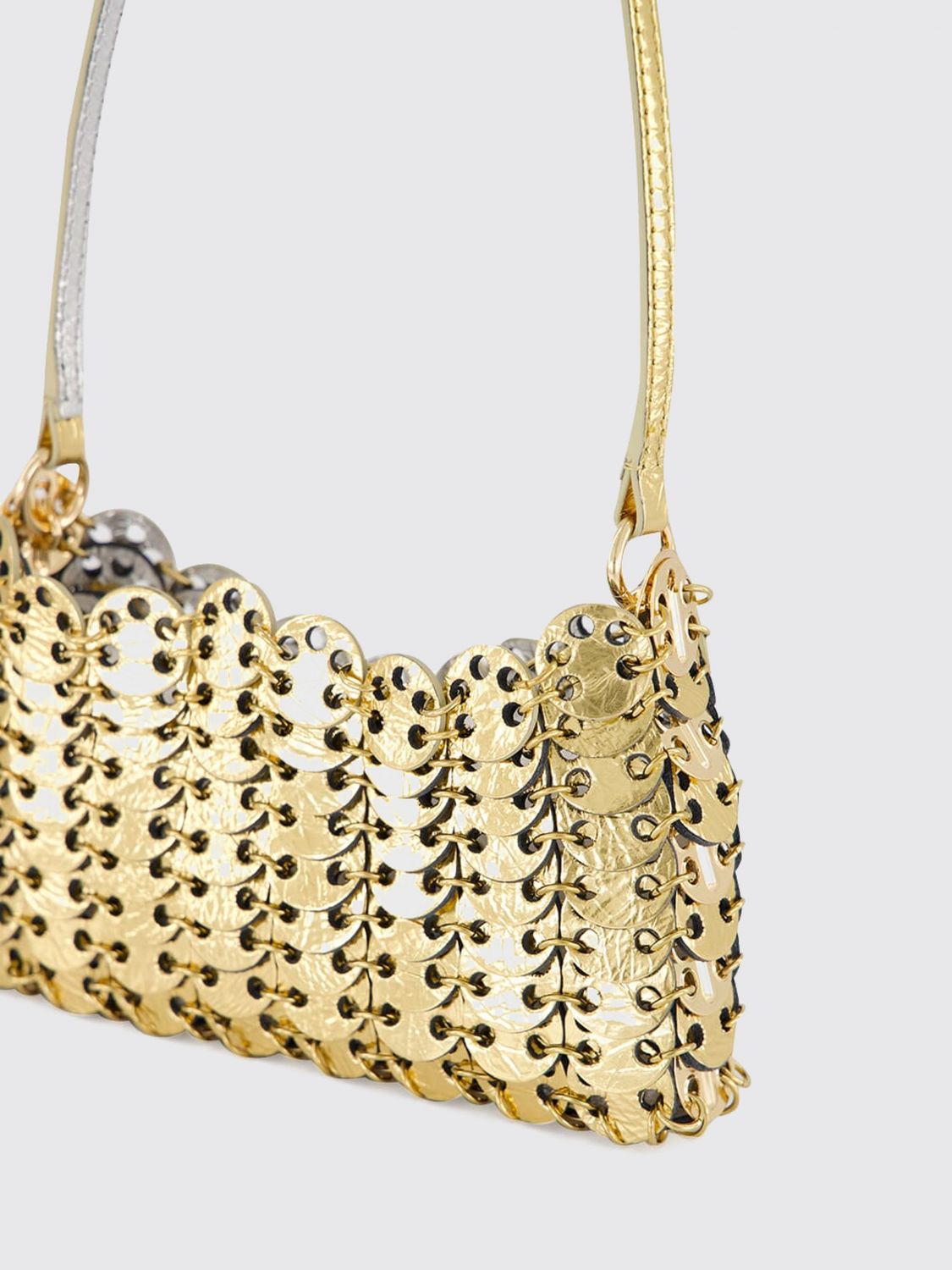 1969 nano mini metal crossbody bag with leather details