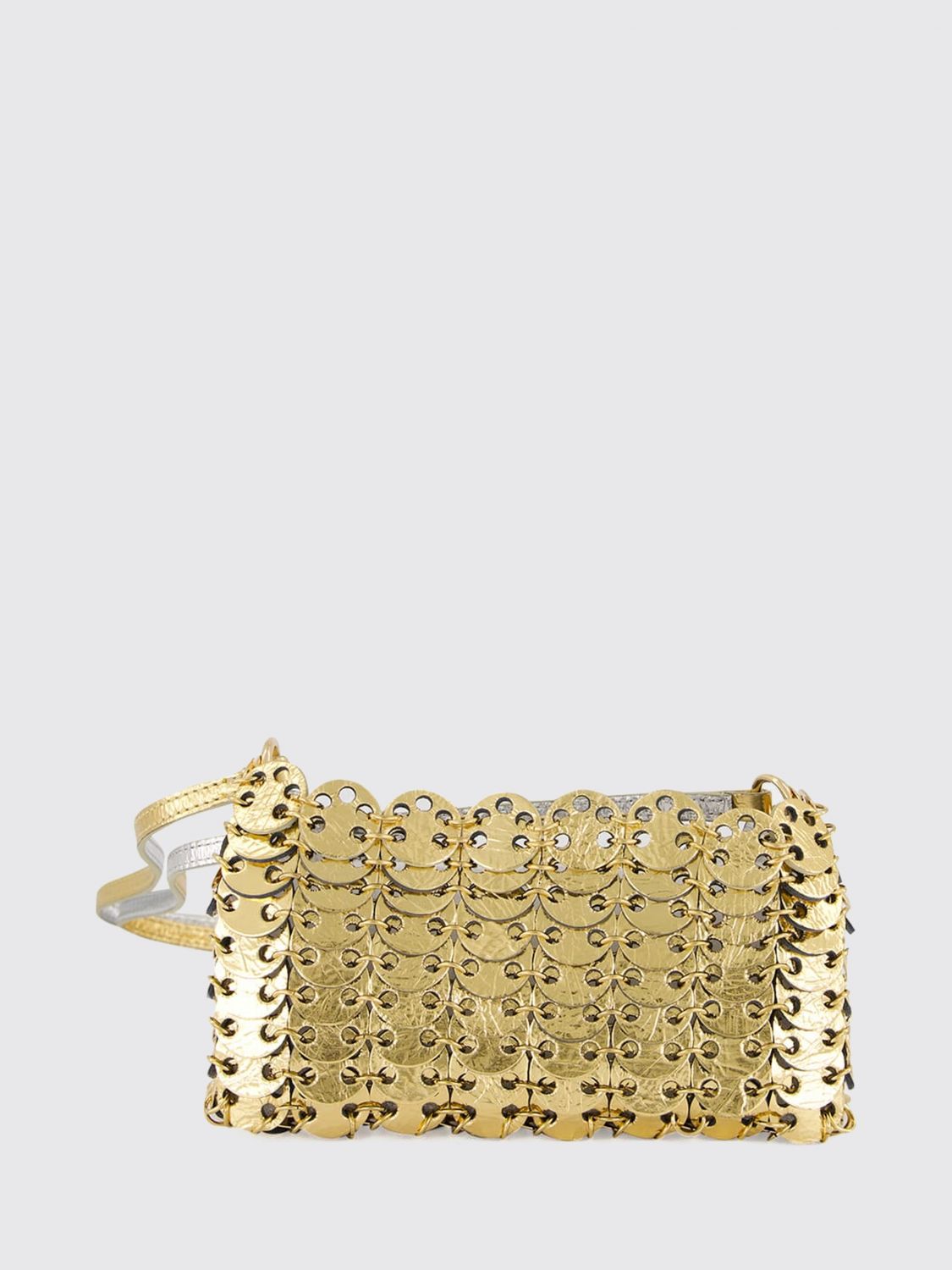 1969 nano mini metal crossbody bag with leather details