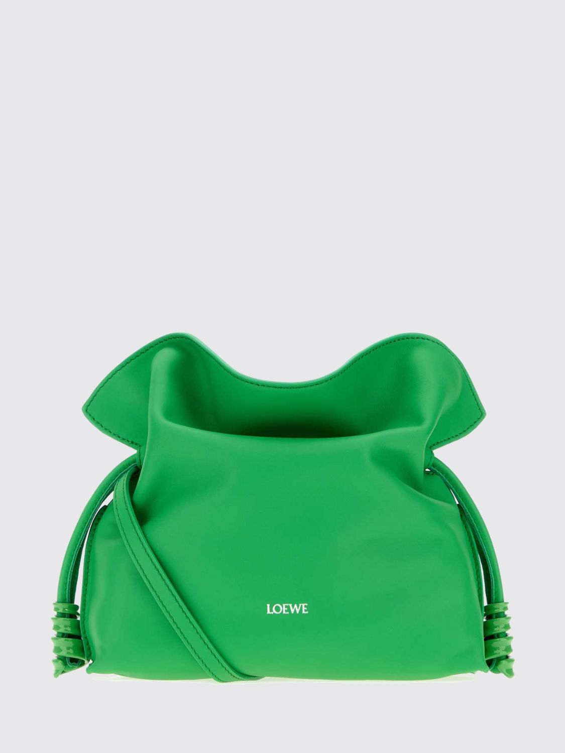coil flamenco mini bucket bag in calfskin leather with drawstring