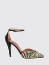striped silk and viscose pumps with stiletto heel