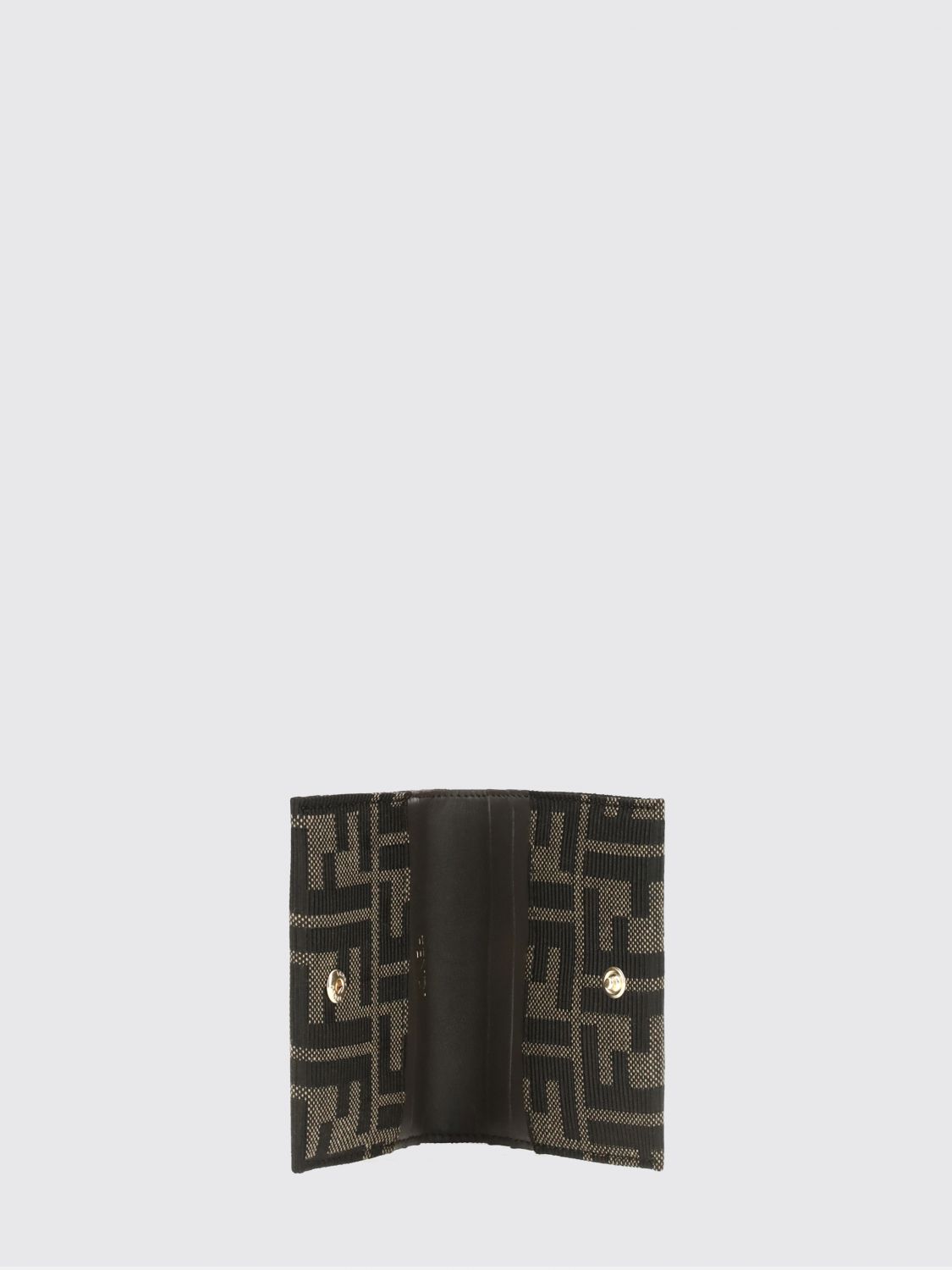 bifold card holder in ff monogram jacquard fabric