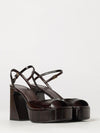 high-heeled eel leather platform sandals with an ankle strap